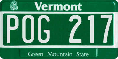 VT license plate POG217