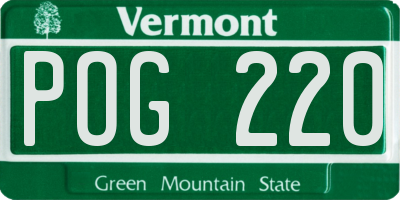 VT license plate POG220