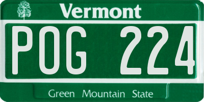 VT license plate POG224