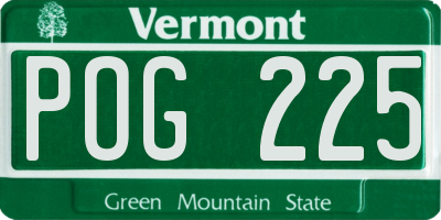VT license plate POG225