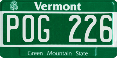 VT license plate POG226