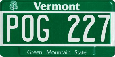 VT license plate POG227