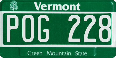 VT license plate POG228