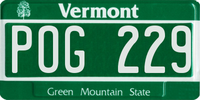 VT license plate POG229