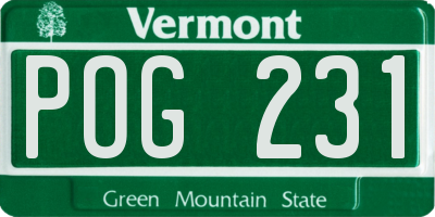 VT license plate POG231