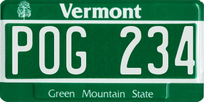 VT license plate POG234