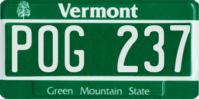 VT license plate POG237