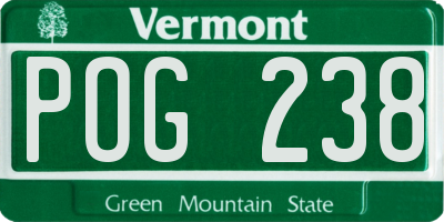 VT license plate POG238