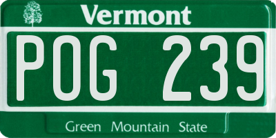 VT license plate POG239