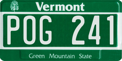 VT license plate POG241