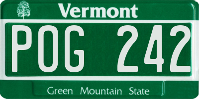 VT license plate POG242
