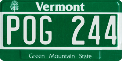 VT license plate POG244