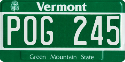 VT license plate POG245