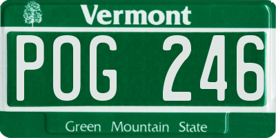 VT license plate POG246