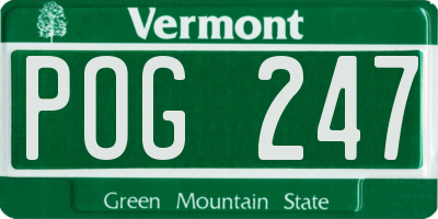 VT license plate POG247