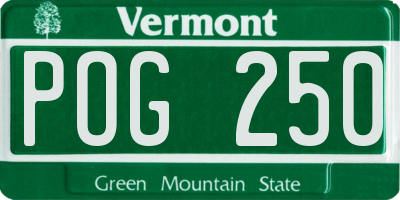 VT license plate POG250