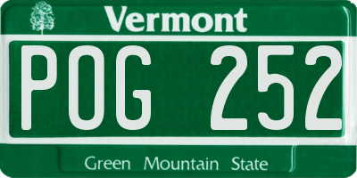 VT license plate POG252