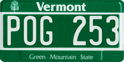 VT license plate POG253