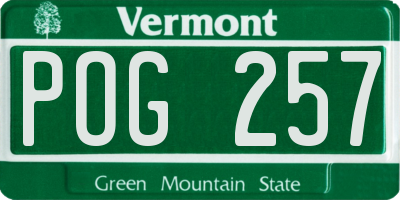 VT license plate POG257