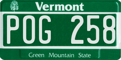 VT license plate POG258