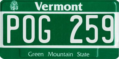 VT license plate POG259