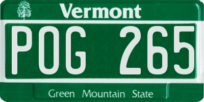 VT license plate POG265