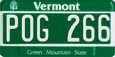 VT license plate POG266