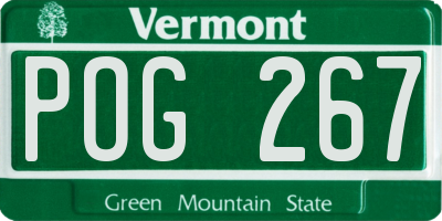 VT license plate POG267