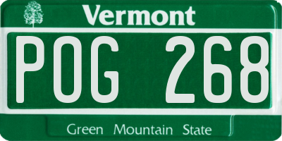 VT license plate POG268