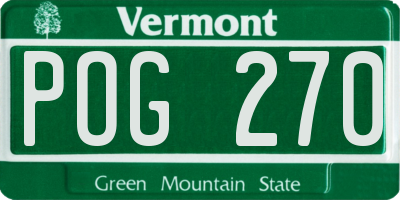 VT license plate POG270