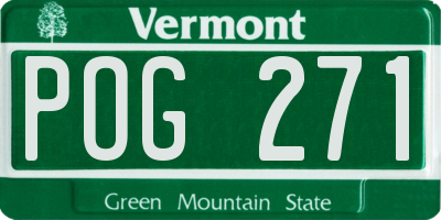 VT license plate POG271