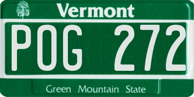 VT license plate POG272