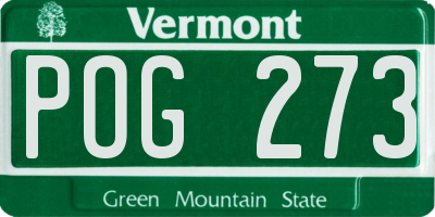 VT license plate POG273