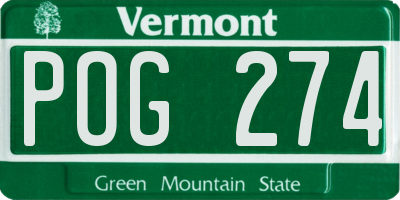 VT license plate POG274