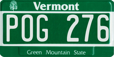 VT license plate POG276