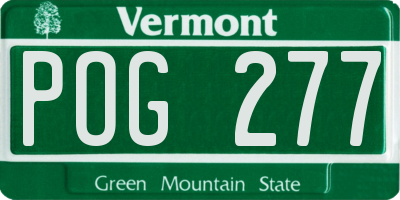 VT license plate POG277