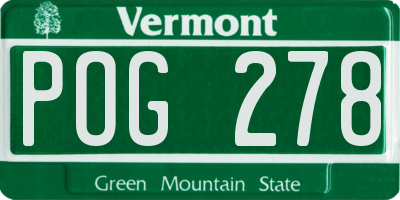 VT license plate POG278