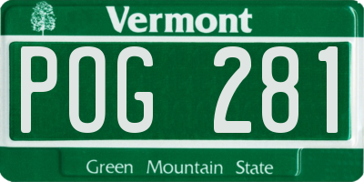 VT license plate POG281