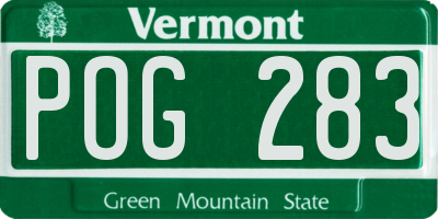 VT license plate POG283