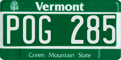 VT license plate POG285
