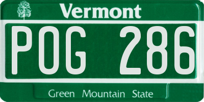 VT license plate POG286