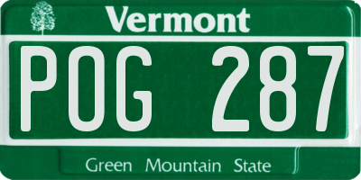 VT license plate POG287