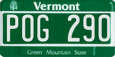 VT license plate POG290