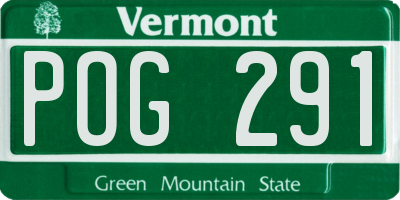 VT license plate POG291