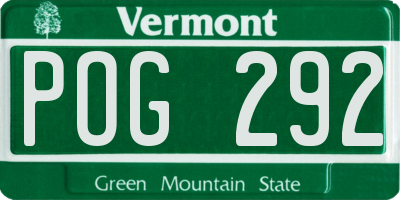VT license plate POG292
