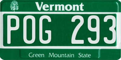VT license plate POG293