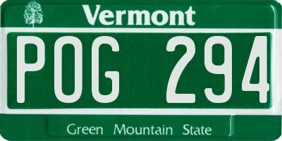 VT license plate POG294