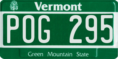 VT license plate POG295