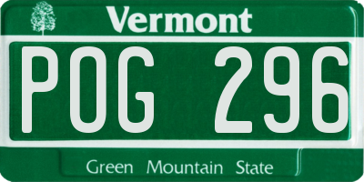 VT license plate POG296