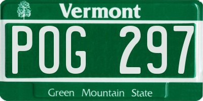 VT license plate POG297